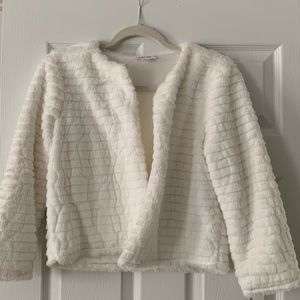 Calvin Klein ivory fur jacket